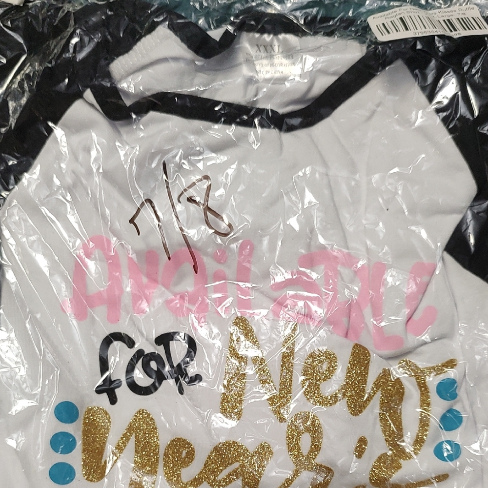 Girls New Year's 3/4 Ruffle Sleeve Top